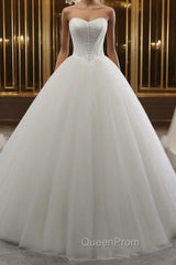 A-Line/Princess Tulle Sweetheart Wedding Dresses