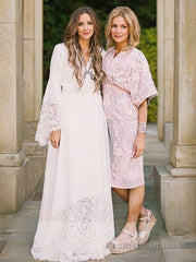 A-Line/Princess V-neck Sweep Train Chiffon Wedding Dresses With Belt/Sash