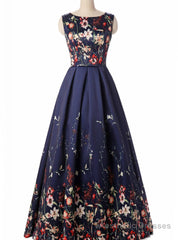 A-Line Print Prom Dress