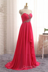 A-Line Evening Prom Dresses Elegant Dresses Formal Asymmetrical Sleeveless Strapless Chiffon Backless With Rhinestone Ruched Ruffles