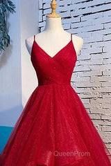 A-Line Evening Prom Dresses Sexy Dresses Party Wear Floor Length Sleeveless Spaghetti Strap Tulle With Ruffles