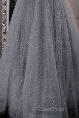 A-Line Evening Prom Dresses Sparkle & Shine Dresses Party Dresses Birthday Floor Length Sleeveless Spaghetti Strap Tulle With Glitter Crystals
