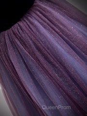 A-Line Evening Prom Dresses Sparkle & Shine Dresses Evening Prom Floor Length Short Sleeve Scoop Neck Tulle With Sequin