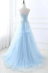 A-Line Sexy Engagement Evening Prom Birthday Dresses Strapless Sleeveless Lace Pleats