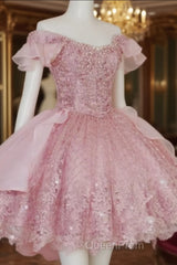 A-Line Short Pink /Blue Homecoming Dresses