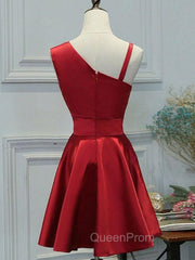 A Line Short Red Evening Prom Dresses, Short Red Graduation Homecoming Dresses