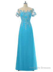 A-line Short Sleeves Chiffon Lace Mother Of The Bride Dresses