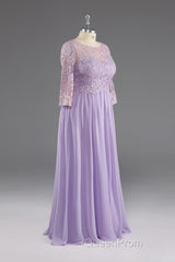A-Line 3/4 Sleeves Scoop Lace Mother of The Bride Dresses