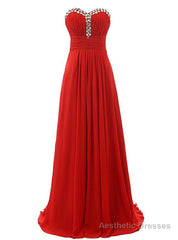 A-Line Sweetheart Neck Chiffon Floor Length Bridesmaid Dress