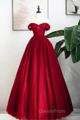 A-Line Sweetheart Neck Tulle Blue Long Evening Prom Dresses, Blue Long Formal Dresses