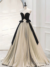 A-Line Sweetheart Neck Velvet Satin Champagne Long Prom Dress, Champagne Evening Dress