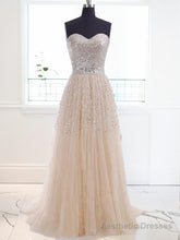 A-line Sweetheart Sweep Train Tulle Dress