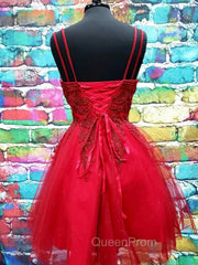 A Line V Neck Dark Red Lace Evening Prom Dresses, Dark Red Lace Evening Homecoming Dresses