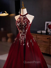 A-Line Velvet Sequin Burgundy Long Evening Prom Dresses Long Evening Dresses December Wedding Guest Dresses