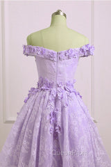 Adorable Lace Light Purple High Low Homecoming Dresses, Cute Sweetheart Evening Prom Dresses