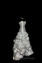 Aesthetic Mermaid Sweetheart Neckline Gray Taffeta Evening Prom Dresses Ruffle Long Party Dresses