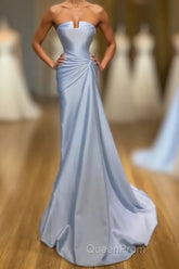 Amazing Long Blue Mermaid Graduation Dresses Fabulous Sleeveless Evening Prom Dresses