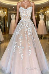 Backless Champagne Lace Evening Prom Dresses, Open Back Champagne Lace Formal Evening Dresses