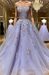 Backless Purple Lace Evening Prom Dresses, Open Back Purple Lace Formal Evening Dresses