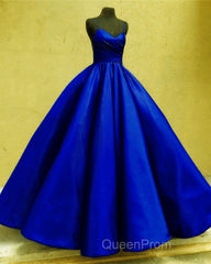 Ball Gown Dresses Satin V-Neck Spagetti Straps