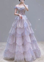 Ball Gown Off The Shoulder Tulle Evening Prom Dresses Evening Dresses