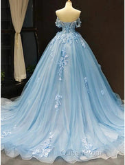 Ball Gown Evening Prom Dresses Floral Dresses Quinceanera Court Train Short Sleeve Sweetheart Lace With Pleats Appliques