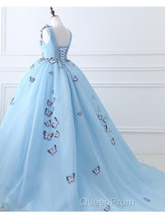 Ball Gown Evening Prom Dresses Luxurious Dresses Engagement Court Train Sleeveless V Neck Tulle With Pleats Appliques 2