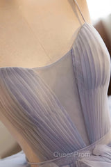 Ball Gown Ruffles Blue Tulle Lace Up Evening Prom Dresses