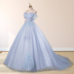 Ball-Gown Tulle Sweetheart Floor-Length Pearls Butterflies Quinceanera Dress with Appliqued