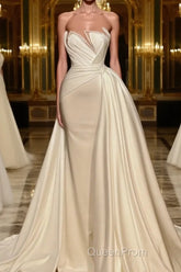 Beautiful Mermaid Wedding Gowns With Lace Long White Glitter Sleeveless