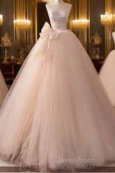 Beautiful A-Line Strapless Tulle Long Evening Prom Dresses Evening Dresses