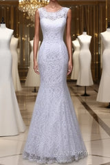 Beautiful Appliques Court Train Lace up Pure White Mermaid Wedding Dresses