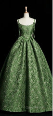 Beautiful Ball Gown Green Lace Evening Prom Gown Long Evening Prom Dresses