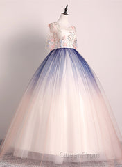 Beautiful Gradient Ball Gown Long Party Dresses, Gradient Formal Dresses