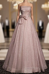 Beautiful Pink Tulle Sequins Strapless Pleats Beading Evening Prom Dresses Evening Ball Gown Brithday Quinceanera Dresses