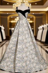 Beautiful Satin Sweetheart Off Shoulder Evening Prom Dresses, A-Line Satin Evening Dresses