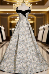 Beautiful Satin Sweetheart Off Shoulder Evening Prom Dresses, A-Line Satin Evening Dresses