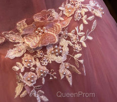 Beautiful Sweetheart Pink Tulle Party Dresses, Pink Formal Dresses