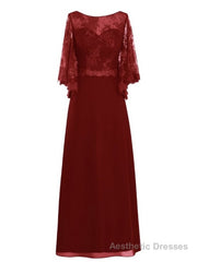 Best Floor-Length Scoop Neck Lace Chiffon Mother of the Bride Dress