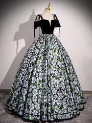 Black A-Line Satin Long Prom Dress, Black Long Evening Dress