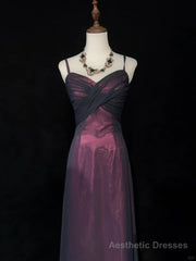 Black and Red Sweetheart Long Formal Dress, Straps Long Prom Dress