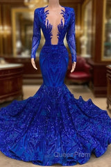 Black Girl Evening Prom Dresses Mermaid Long Evening Prom Dresses