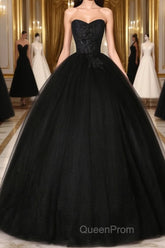 Black Long Evening Prom Dresses, Black Lace Formal Evening Dresses