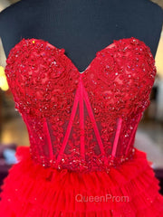 Black Red Purple Lace Evening Prom Dresses, Black Red Purple Lace Evening Dresses