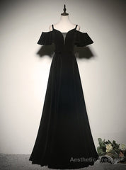 Black Velvet Spaghetti Straps Prom Dress