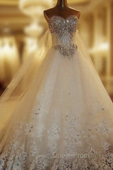 Bling Bling Wedding Dresses Crystal Beaded Sweetheart