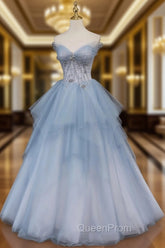 Blue Beaded Sweetheart Long Evening Dresses Blue Evening Prom Dresses Evening Prom Dresses shops