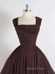 Brown A Line Short Evening Prom Dresses Homecoming Dresses