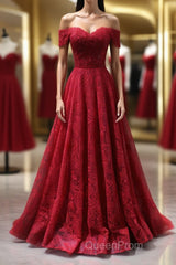 Burgundy A line lace tulle beads long Evening Prom Dresses, burgundy bridesmaid Dresses