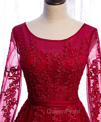 Burgundy Long Evening Prom Dresses, Burgundy Evening Bridesmaid Dresses